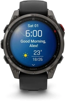 Смарт-часы Garmin Fenix 8 Pro 1.4" AMOLED корп.серый рем.черный (010-03198-01) - купить недорого с доставкой в интернет-магазине