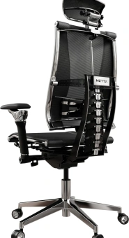 Кресло руководителя эргономичное Метта Yoga Spine Triumph B2 (Черный CC.50.15.13A) черный сиденье черный сет./экокожа с подголов. крестов.5-луч. металл хром - купить недорого с доставкой в интернет-магазине