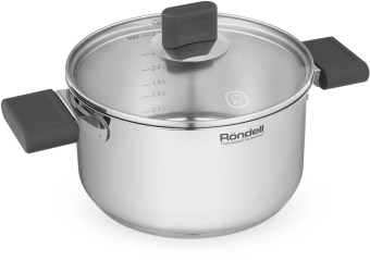 Кастрюля Rondell Quadro RDS-1596 3.1л. d=20см (с крышкой) стальной - купить недорого с доставкой в интернет-магазине