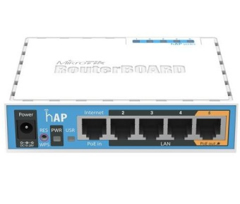 Роутер беспроводной MikroTik hAP (RB951UI-2ND) N300 10/100BASE-TX белый - купить недорого с доставкой в интернет-магазине