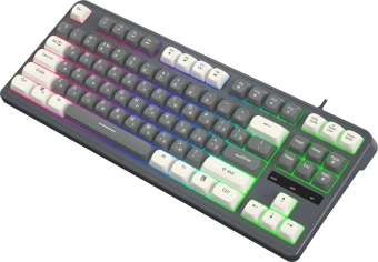 Клавиатура Оклик 711G серый/белый USB Multimedia for gamer LED (1790385) кабель 1.5м - купить недорого с доставкой в интернет-магазине
