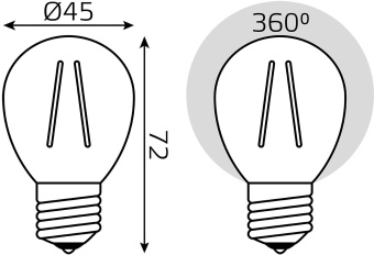 Лампа светодиодная Gauss Filament 7Вт цок.:E27 шар 220B 4100K св.свеч.бел.нейт. (упак.:1шт) (105802207-S) - купить недорого с доставкой в интернет-магазине
