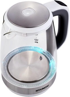 Чайник электрический Hyundai HYK-G8880 2л. 2200Вт серый/серебристый корпус: стекло - купить недорого с доставкой в интернет-магазине