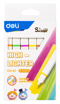 Набор текстовыделителей Deli EU13-6C Little Sinnger скошенный пиш. наконечник 1-4мм 6цв. коробка с европодвесом (6шт.) - купить недорого с доставкой в интернет-магазине