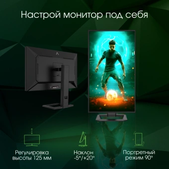 Монитор Digma Pro 27" Action M черный IPS LED 1ms 16:9 HDMI M/M матовая HAS 450cd 178гр/178гр 3840x2160 160Hz DP 4K USB 6кг - купить недорого с доставкой в интернет-магазине