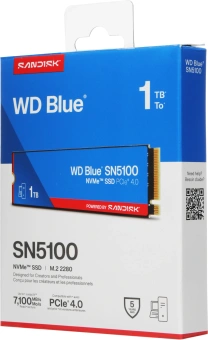 Накопитель SSD WD PCIe 4.0 x4 1TB WDS100T5B0E SN5100 Blue M.2 2280 - купить недорого с доставкой в интернет-магазине