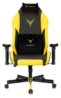 Кресло игровое Knight Neon черный/желтый соты экокожа с подголов. крестов. металл - купить недорого с доставкой в интернет-магазине