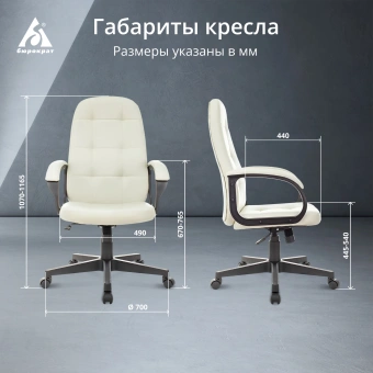 Кресло руководителя Бюрократ CH 002 слоновая кость OR-10 экокожа крестов. пластик - купить недорого с доставкой в интернет-магазине