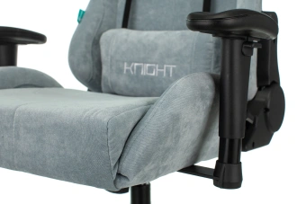 Кресло игровое Zombie VIKING KNIGHT Fabric серо-голубой Light-28 с подголов. крестов. металл - купить недорого с доставкой в интернет-магазине