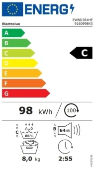 Сушильная машина Electrolux EW8D384HE пан.англ. кл.энер.:A+++ макс.загр.:8кг белый - купить недорого с доставкой в интернет-магазине