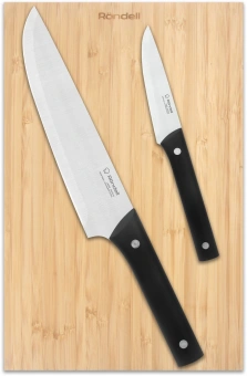 Набор ножей кухон. Rondell Mustang RD-1977 компл.:3предм. разд.дос. дерево/черный блистер - купить недорого с доставкой в интернет-магазине