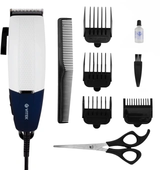 Машинка для стрижки Vitek Sappfire VT-2516 белый (насадок в компл:4шт) - купить недорого с доставкой в интернет-магазине