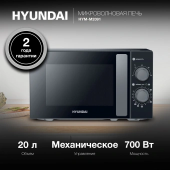 Микроволновая Печь Hyundai HYM-M2091 20л. 700Вт черный - купить недорого с доставкой в интернет-магазине