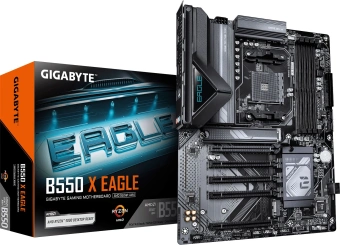 Материнская плата Gigabyte B550 X EAGLE Soc-AM4 AMD B550 4xDDR4 ATX AC`97 8ch(7.1) 2.5Gg RAID+HDMI - купить недорого с доставкой в интернет-магазине