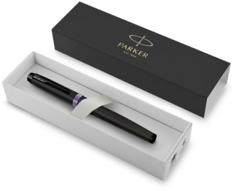 Ручка перьев. Parker IM Vibrant Rings F315 (2172948) Amethyst Purple PVD сталь нержавеющая F подар.кор. - купить недорого с доставкой в интернет-магазине