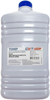 Тонер Cet UN08 CET8797500 черный бутылка 500гр. для принтера RICOH Aficio MP2501SP/MP2510/MP2550 - купить недорого с доставкой в интернет-магазине