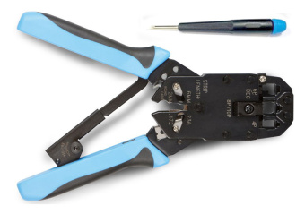 Инструмент обжимной Hyperline HT-2008AR для RJ-45/RJ-12/RJ-11 черный/оранжевый - купить недорого с доставкой в интернет-магазине