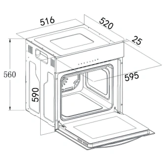 Духовой шкаф Электрический Weissgauff EOM 661 PDBS черный - купить недорого с доставкой в интернет-магазине