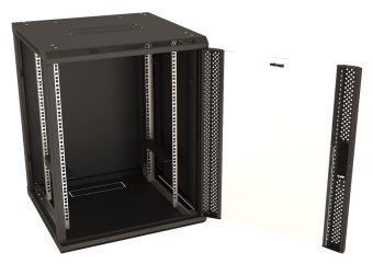 Шкаф коммутационный Hyperline (TWB-0645-GP-RAL9004) настенный 6U 600x450мм пер.дв.стекл 60кг черный IP20 сталь - купить недорого с доставкой в интернет-магазине