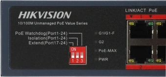 Коммутатор Hikvision DS-3E0326P-E/M(C) (L2) 25x100Мбит/с 1SFP 24PoE 230W неуправляемый - купить недорого с доставкой в интернет-магазине