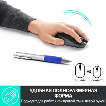 Мышь Logitech M190 черный/темно-серый оптическая 1000dpi беспров. USB 2but (910-005905/910-005902) - купить недорого с доставкой в интернет-магазине