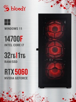 ПК Bloody BD-PC CB76T2 TWR i7 14700F (2.1) 32Gb SSD1Tb RTX5060 8Gb Windows 11 Home 64 2.5xGbitEth 650W черный (RUS) (2141980) - купить недорого с доставкой в интернет-магазине
