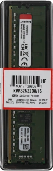 Память DDR4 16GB 3200MHz Kingston KVR32N22D8/16 VALUERAM RTL PC4-25600 CL22 DIMM 288-pin 1.2В dual rank Ret - купить недорого с доставкой в интернет-магазине