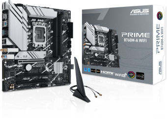 Материнская плата Asus PRIME B760M-A WIFI Soc-1700 Intel B760 4xDDR5 mATX AC`97 8ch(7.1) 2.5Gg RAID+HDMI+DP - купить недорого с доставкой в интернет-магазине