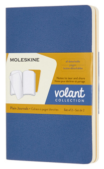 Блокнот Moleskine VOLANT QP713B41M17 Pocket 90x140мм 80стр. нелинованный мягкая обложка синий/желтый янтарный (2шт) - купить недорого с доставкой в интернет-магазине