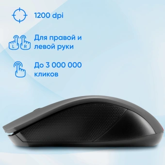 Мышь Оклик 615MW черный/синий оптическая 1200dpi беспров. USB для ноутбука 3but (412862) - купить недорого с доставкой в интернет-магазине