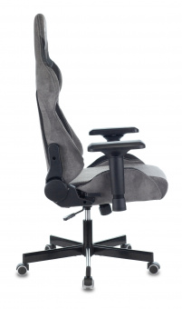 Кресло игровое Zombie VIKING 7 KNIGHT Fabric серый Loft ромбик ткань/эко.кожа с подголов. крестов. металл - купить недорого с доставкой в интернет-магазине