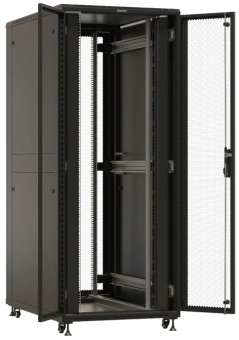 Шкаф коммутационный Hyperline (TTBR-4288-DD-RAL9004) напольный 42U 800x800мм пер.дв.перфор. задн.дв.перфор. 2 бок.пан. 1000кг черный 710мм 123.38кг 2055мм - купить недорого с доставкой в интернет-магазине