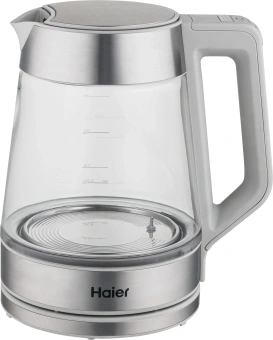 Чайник электрический Haier HK-501 1.7л. 2400Вт серый корпус: стекло/пластик (TD0036930RU) - купить недорого с доставкой в интернет-магазине