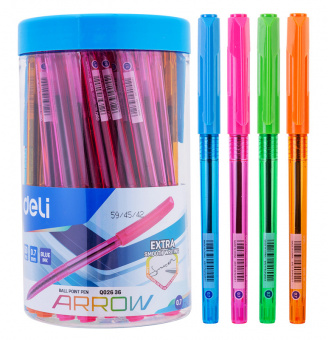 Ручка шариков. Deli Arrow EQ02636-1 прозрачный/ассорти d=0.7мм син. черн. (1шт) ассорти - купить недорого с доставкой в интернет-магазине