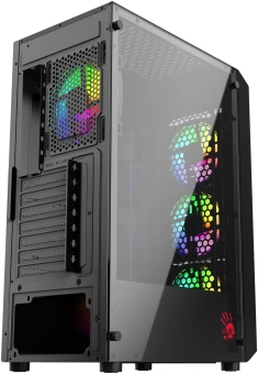 Корпус Bloody BD-CC114F черный без БП ATX 4x120mm 1xUSB2.0 1xUSB3.0 audio bott PSU - купить недорого с доставкой в интернет-магазине