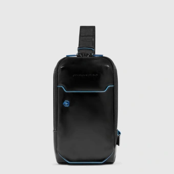 Рюкзак слинг мужской Piquadro Blue Square CA6898B2/N черный кожа - купить недорого с доставкой в интернет-магазине