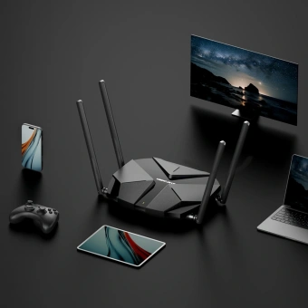 Роутер беспроводной Mercusys MR85X AX3000 10/100/1000/2500BASE-T черный - купить недорого с доставкой в интернет-магазине