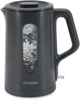 Чайник электрический Hyundai HYK-G4508 1.5л. 1700Вт серый/прозрачный корпус: стекло - купить недорого с доставкой в интернет-магазине
