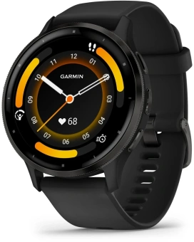 Смарт-часы Garmin Venu 3 35.4мм 1.4" AMOLED корп.черный рем.черный разм.брасл.:135-200мм (010-02784-01) - купить недорого с доставкой в интернет-магазине
