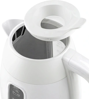 Чайник электрический Polaris PWK 0723DDW 1.7л. 2400Вт белый корпус: пластик - купить недорого с доставкой в интернет-магазине