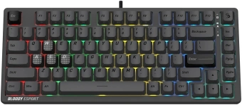 Клавиатура A4Tech Bloody MS76 темно-серый USB Multimedia for gamer LED (MS76) кабель 1.8м - купить недорого с доставкой в интернет-магазине
