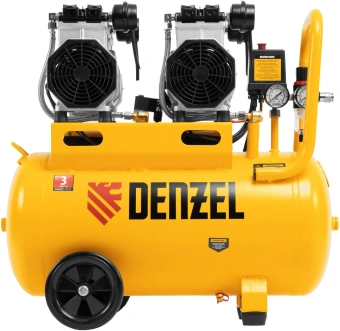Компрессор поршневой Denzel DLS 2200/50 безмасляный 380л/мин 50л 2200Вт желтый - купить недорого с доставкой в интернет-магазине
