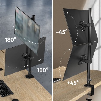 Кронштейн для мониторов Onkron D208E черный 13"-34" макс.16кг настольный поворот и наклон - купить недорого с доставкой в интернет-магазине