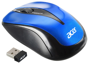 Мышь Acer OMR132 синий/черный оптическая (1000dpi) беспроводная USB для ноутбука (2but) - купить недорого с доставкой в интернет-магазине