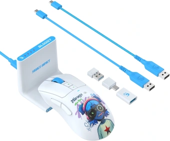 Мышь A4Tech Bloody R73 Ultra Duo белый/рисунок оптическая 20000dpi беспров. USB/USB-C 7but (R73 ULTRA DUO NYX MIRAGE) - купить недорого с доставкой в интернет-магазине