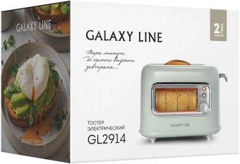 Тостер Galaxy Line GL 2914 900Вт мятный - купить недорого с доставкой в интернет-магазине