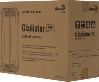 Корпус Aerocool Gladiator Duo-G-BK-v1 черный без БП ATX 5x120mm 2x140mm 2xUSB3.0 audio bott PSU - купить недорого с доставкой в интернет-магазине
