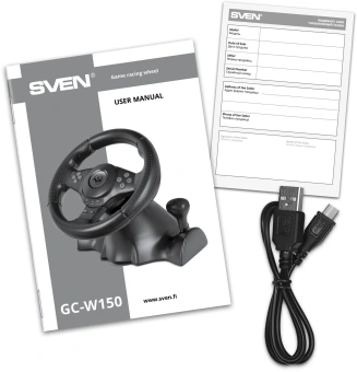 Руль Sven GC-W150 16кноп. (с педалями) черный - купить недорого с доставкой в интернет-магазине