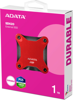 Накопитель SSD A-Data USB 3.1 1TB SD620-1TCRD SD620 2.5" красный - купить недорого с доставкой в интернет-магазине