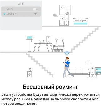Бесшовный Mesh роутер TP-Link Deco S7(2-pack) AC1900 10/100/1000BASE-TX белый (упак.:2шт) - купить недорого с доставкой в интернет-магазине